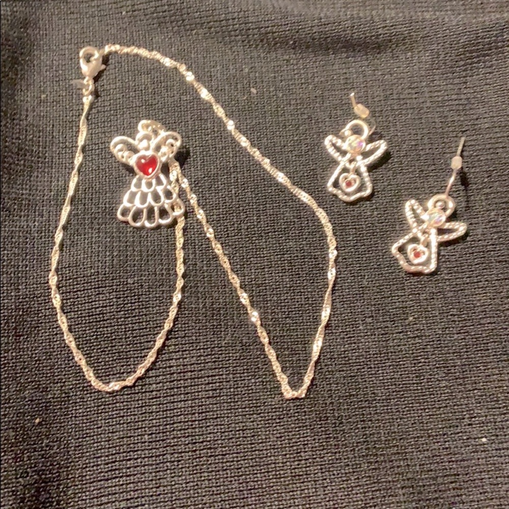 Earrings and necklace